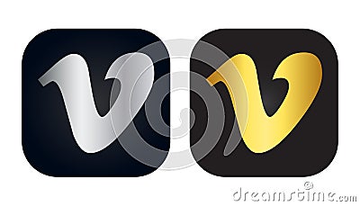 Vimeo icon logo vector design isolated on white background Editorial Stock Photo