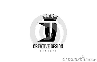 V black and white alphabet letter logo icon design with king crown and spikes. Template for company and business Vector Illustration