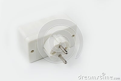 220V electric splitter on a white background Stock Photo