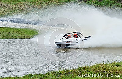 V8 jetsprint competitors race fast speedboat racing Editorial Stock Photo