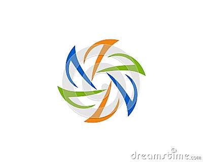 V letter group rotation logo 1 Vector Illustration