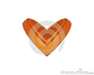 V letter heart logo template 1 Vector Illustration