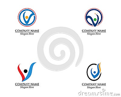 V Letter Logo Business Template Vector icon Stock Photo