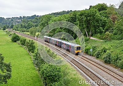 First Great Western Networker Turbo on a Southampton Central to Great Malvern service near Limpley Stoke Editorial Stock Photo