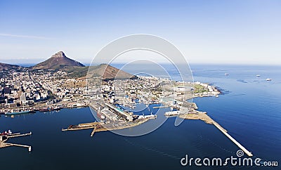 V&A Waterfront and Cape Town Harbour Stock Photo