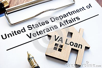 VA loan. US department of veterans affairs papers Stock Photo