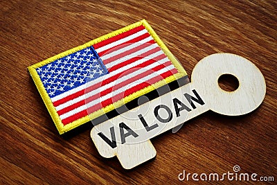 VA loan written on the key. United States Department of Veterans Affairs Stock Photo