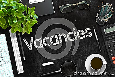 Vacancies. Top View of Office Desk. 3D. Stock Photo