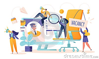 Searching for new employees. Recruitment agency. Headhunters. Vector Illustration