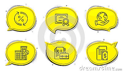 Vacancy, Loan house and Payment icons set. Loan percent sign. Hiring job, Discount percent, Cash money. Vector Vector Illustration