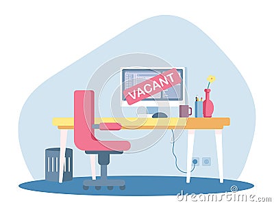 Vacant place for system administrator advertising Vector Illustration