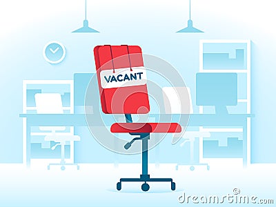 Vacant position job in creative office. Business vacancy hiring and work positioning. Vacancies vector concept Vector Illustration