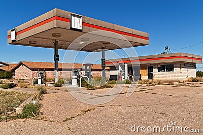 Vacant Service Station Stock Photo