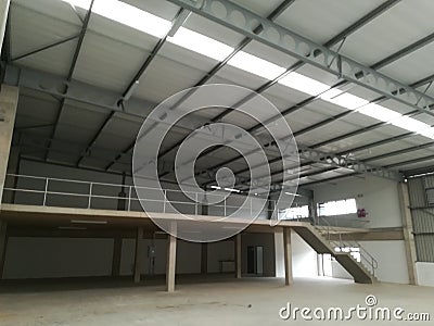 Vacant warehouse or abandoned factory no activity [28] Stock Photo