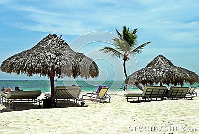 Vacation at the Caribbean coast- Punta Cana, Dominican Republic Stock Photo