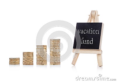 Vacation fund plan concept text on chalkboard Stock Photo