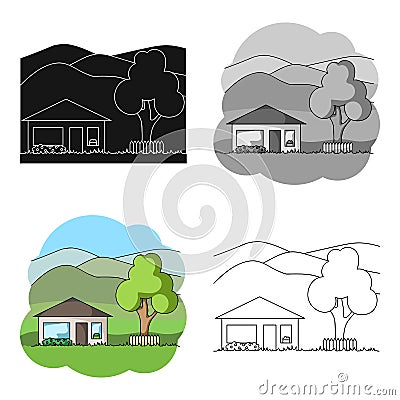 Vacation home.Realtor single icon in cartoon style vector symbol stock illustration web. Vector Illustration