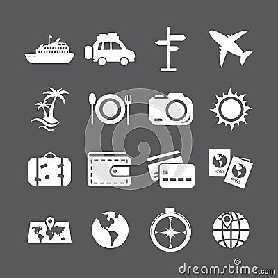 Vacation icon set, vector eps10 Vector Illustration