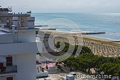 On vacation in Lido di Jesolo (views to the beach) Editorial Stock Photo