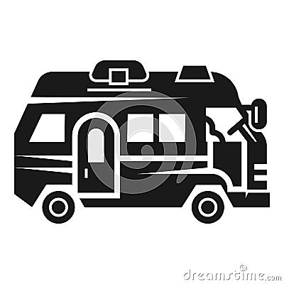 Vacation motorhome icon, simple style Vector Illustration