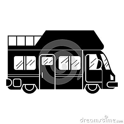 Vacation motorhome icon, simple style Vector Illustration