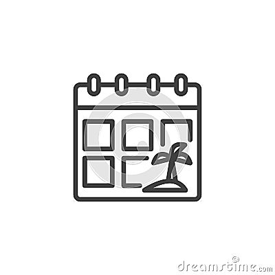 Vacation planning line icon Vector Illustration