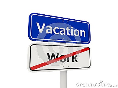 Vacation road sign Stock Photo