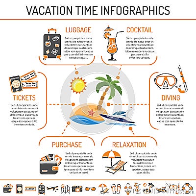 Vacation and Tourism infographics Vector Illustration