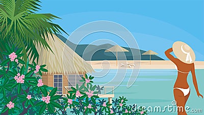 Vacation in the tropics Vector Illustration