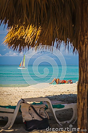 Vacation at Varadero beach, Cuba Editorial Stock Photo