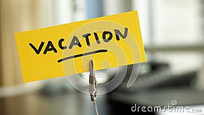 Vacation written Stock Photo