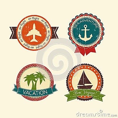 Vacations travel badges collection Vector Illustration