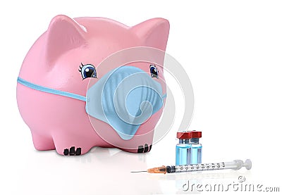 Vaccinating the piggy bank Stock Photo