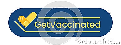 Vaccine campaign stickers with medical plaster. Vaccination badges Vector Illustration