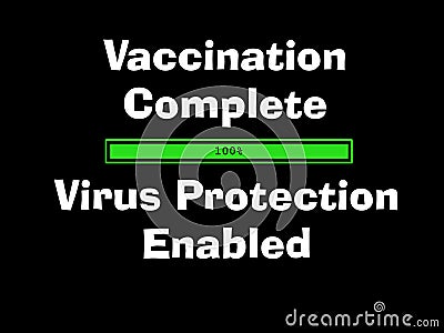 Vaccination complete, virus protection Enabled Stock Photo