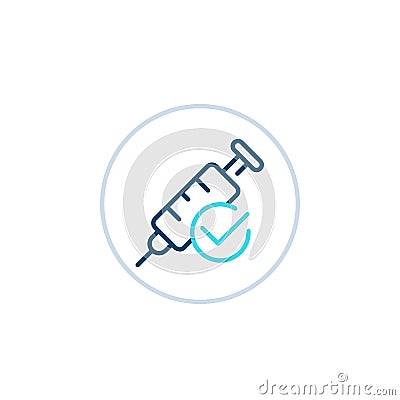 Vaccination done, linear icon Vector Illustration