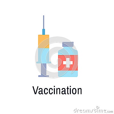 Vaccination flat icon isolated on white background Vector Illustration