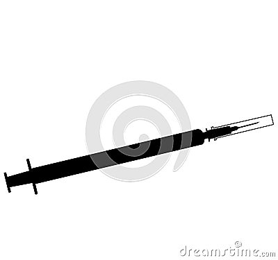 Vaccination / injection syringe, insulin. Corona virus, coronavirus vaccination, covid-2019 syringe. silhouette Stock Photo