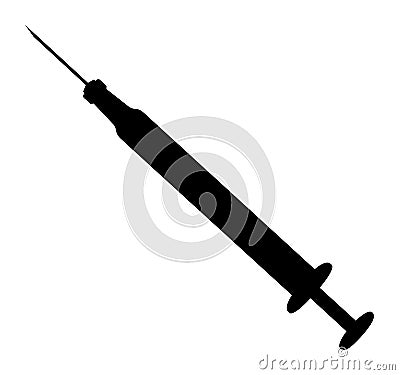 Vaccination / injection syringe, insulin. Corona virus, coronavirus vaccination, covid-2019 syringe. silhouette Stock Photo