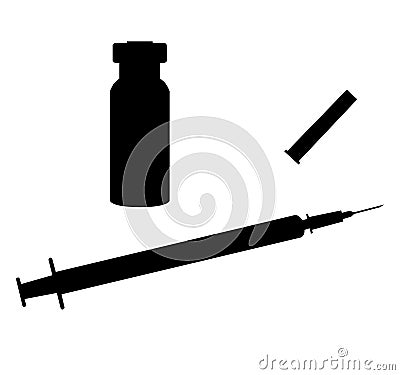 Vaccination / injection syringe, insulin. Coronavirus, coronavirus vaccination, covid-2019 syringe with drug, vaccine in vaccine b Stock Photo