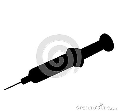 Vaccination / injection syringe, insulin syringe. Corona virus, coronavirus vaccination, covid-2019 syringe. silhouette Stock Photo