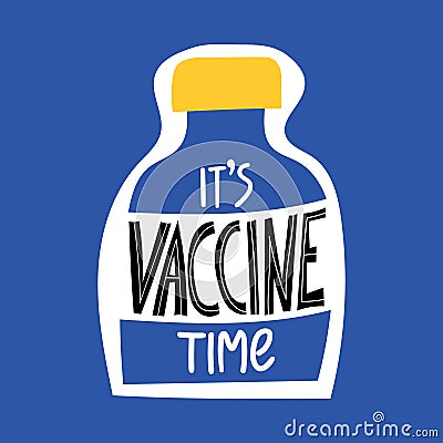 Vaccination lettering set Vector Illustration