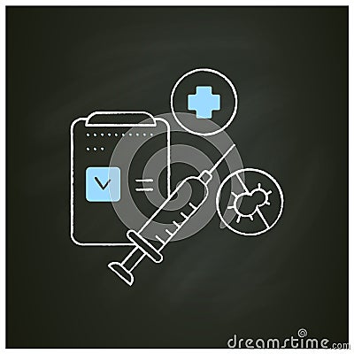 Vaccination passport chalk icon Vector Illustration