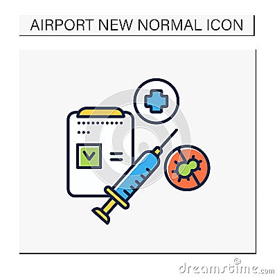 Vaccination passport color icon Vector Illustration