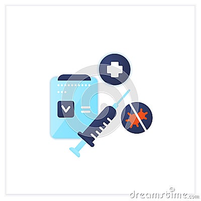 Vaccination passport flat icon Vector Illustration