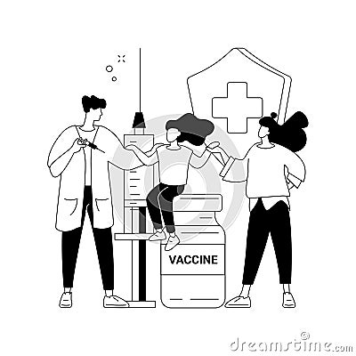 Vaccination of preteens and teens abstract concept vector illustration. Vector Illustration