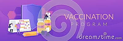 Vaccination program landing page concept Vector Illustration