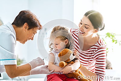 Vaccination to a child Stock Photo