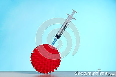 Vaccination of world against coronavirus. Vaccination concept covid 19. Syringe with vaccine. Stock Photo