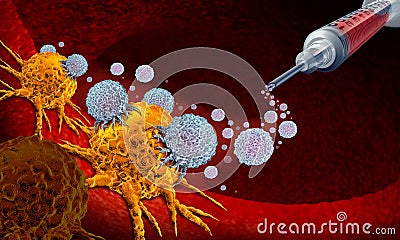 Vaccine For Cancer Cartoon Illustration